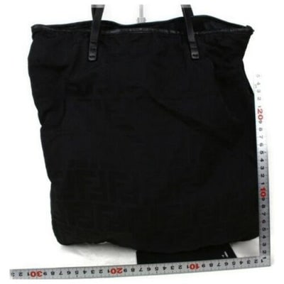 For sale is an AMAZING, Fendi, black Zucco print on black canvas and black leather, satchel or tote: For sale is an AMAZING, Fendi, black Zucco print on black canvas and black leather, satchel or tote style, handheld or shoulder bag with two, flat leather handles, an open top, a detachable leather wa