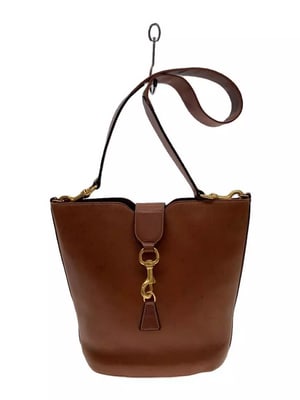 For sale is a Gucci Chestnut Brown Leather Jackie Bucket Bag with gold over sterling silver (1 of 4)