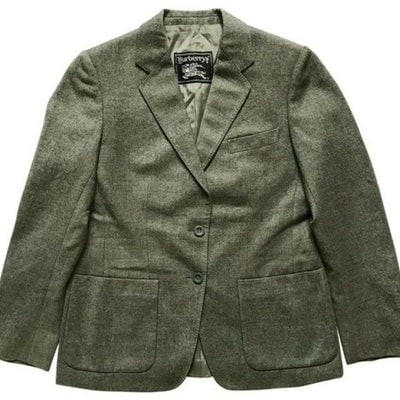 For sale is a Burberry Prorsum, grey heather wool, size 12, blazer or jacket with a two button: For sale is a Burberry Prorsum, grey heather wool, size 12, blazer or jacket with a two button closure, silky grey lining, two front pockets, long sleeves. It is a classic blazer by Burberry Prorsum t