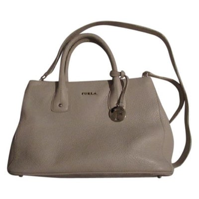 For sale is a fabulous, XL, Furla, two handle, two-way style- shoulder or satchel style bag in an: For sale is a fabulous, XL, Furla, two handle, two-way style- shoulder or satchel style bag in an extremely pale blush pink/ ivory with a footed bottom, snap top closure, removable strap, and multiple