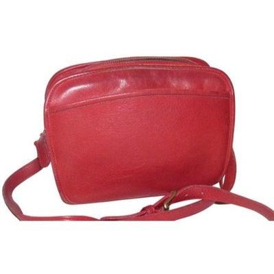 For sale is a Coach, 'Metropolitan' red buttery soft leather boxy, top zip style, cross body or: For sale is a Coach, 'Metropolitan' red buttery soft leather boxy, top zip style, cross body or shoulder purse with a long adjustable strap, a front pocket, leather embossed 'Coach' fob, and brass acc