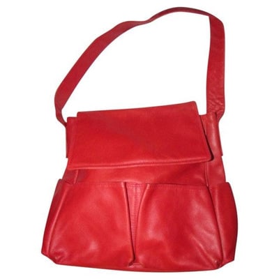 For sale is a high-end bohemian style, RARE, Bottega Veneta, textured true red leather, extra large,: For sale is a high-end bohemian style, RARE, Bottega Veneta, textured true red leather, extra large, satchel style purse with a wider strap, an envelope top with a snap closure, and multiple exterior