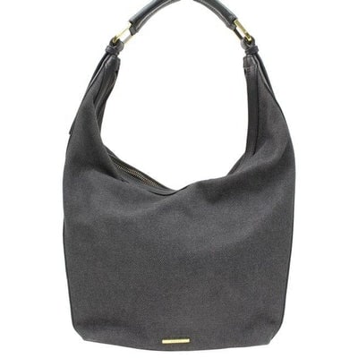 Gucci Denim Leather Dual Zip Top With Red Green Sides Leather And Canvas Hobo Bag: *For sale is a Gucci, black denim canvas fabric/black leather, XL hobo style bag with red/green striped sides & gold hardware! It is a unique take on a classic style from Gucci that would be great