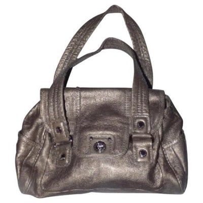 Vintage, Marc Jacobs, metallic pewter leather, two handle, satchel with bold chrome accents and lots: For sale is a vintage, Marc Jacobs, metallic pewter leather, two handle, satchel with bold chrome accents and lots of compartments! A gorgeous bag from the 1990's that will always be in style! The bag