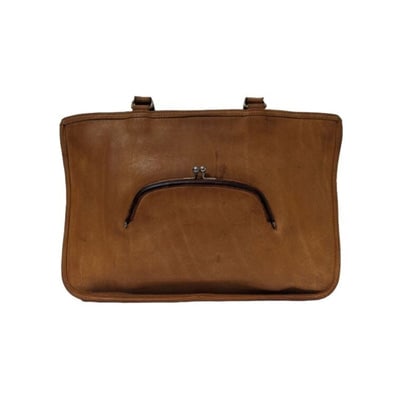 Amazing, early Coach NYC by Bonnie Cashin, Watermelon Tote Bag with a kiss closure pocket, in soft,: For sale is an amazing, early Coach NYC by Bonnie Cashin, Watermelon Tote Bag with a kiss closure pocket, in soft, saddle colored leather! This style bag by Coach is timeless and could work for a man 