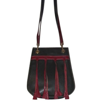 Bottega Veneta Vintage Pursesdesigner Purses Textured Blue Leather With Red Leather Accents Satchel (1 of 4)