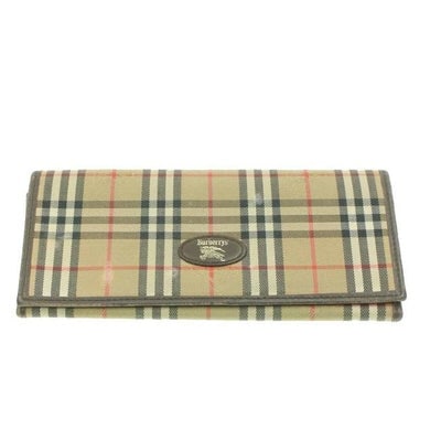 Burberry Nova Check Plaid Brown Leather Xl Vintage And Wallet: For sale is a Burberry, Nova Check plaid in red, tan, and ivory canvas and brown leather with knights, a zip close change purse and multiple slots and compartments! This mint condition extra large