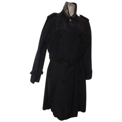 Burberry London Black Nova Check Plaid Belted All Weather Jacket Coat (1 of 4)