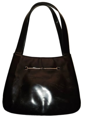 Gucci Tom Ford era black patent & chrome Skinny Horse-bit tote! (1 of 4)