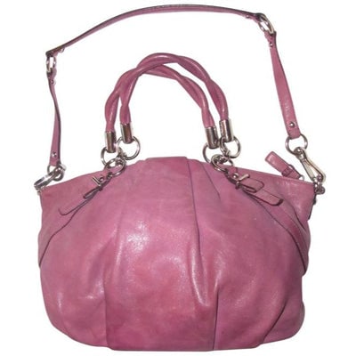 Coach Vintage Pursesdesigner Purses Buttery Soft Shimmery Lilac Purple Leather Satchel: For sale is a lovely, shimmery Coach Madison Pleated Leather Sophia handbag! The thick, soft leather is a gorgeous lilac purple, with a subtle glittery sheen that catches light beautifully. The bag ha