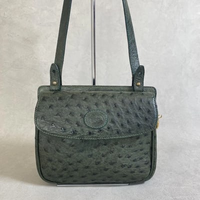 Gucci RARE Green Ostrich Leather Camera Bag: For sale is a Gucci RARE Green Ostrich Leather Camera Bag in an exquisite rare colorway and luxurious ostrich leather construction. This timeless piece features multiple compartments and thoughtfully