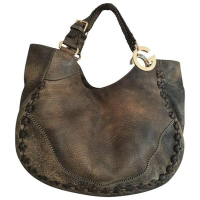 Gucci W Xl Handle Charlotte Metal G Accents Brown Leather Tote: For sale is a rare, Gucci, 'Charlotte' style, XL top handle satchel or tote style bag in a limited edition all brown leather with two, gold metal G accents that the straps attach, whip-stitching throu