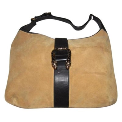Gucci Dionysus Vintage Leather Suede Brown Suede Hobo Bag: * For sale is a vintage, large, AMAZING, Gucci, Jackie 'Tigrette' (I believe it is called ) style, camel suede & brown leather, hobo style shoulder bag with amazing, engraved, tiger accents at the
