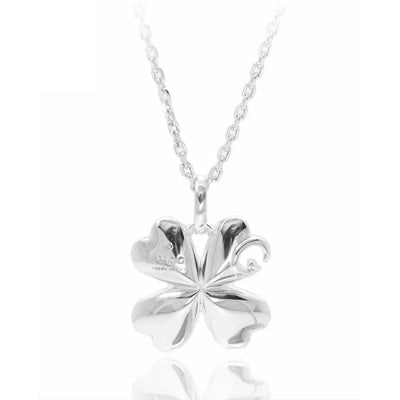 Gucci sterling silver four leaf clover pendant with G logo cut-out on an 18" chain: For sale is a limited edition, Gucci sterling silver four leaf clover pendant with G logo cut-out on an 18" chain with an extender. The pendant is a dimensional, four leaf clover with the Gucci G logo