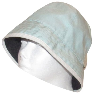 Gucci blue Guccissima print bucket hat w white leather: For sale is a Gucci blue Guccissima print canvas bucket hat w white leather! It is the classic style bucket hat or fedora from Gucci with a lot of style! This is a hard accessory style to find, especi