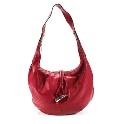 Burberry Pursesdesigner Purses Red Leather With Nova Check Lining Hobo Bag (1 of 4)