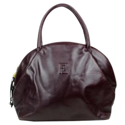 Fendi Burgundy Leather Pasta Line Bucket Satchel: For sale is an AMAZING, early, Fendi, 'pasta' line, supple, burgundy leather, bucket style satchel shoulder bag with two, hard, rolled leather top handles, a zip top closure, pleats on both sides to