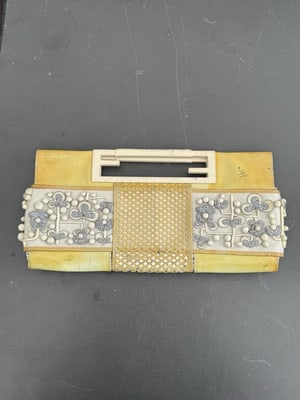 Fendi multicolor beaded python clutch with FF cut out handles (1 of 4)