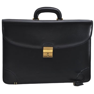 RARE, vintage, Gucci, 'Ophidia' style XL black leather, laptop/messenger/briefcase with a red &: For sale is a RARE, vintage, Gucci, 'Ophidia' style black leather, XL laptop/messenger/ briefcase with a red & green Sherry stripe, leather handle, gold engraved push lock clasp & keys, and an