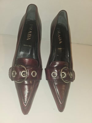 Prada rich burgundy-brown leather kitten heels in size 36.5 (1 of 4)