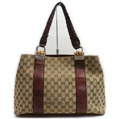 Gucci Bar Shoulder Bag Print Canvasleather With Bamboo Chrome Accents Brown Guccissima Canvas And Le: For sale is a Gucci, Bamboo Bar XL satchel style shoulder bag made of brown Guccissima print canvas and brown leather with chrome hardware, bamboo accents, and braided, leather shoulder straps! It is 