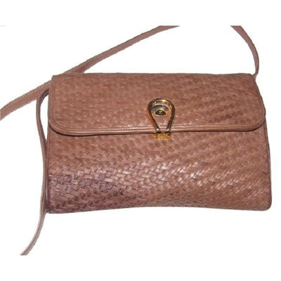 Gucci Vintage Woven And Smooth Two Way Style Purse Brown Leather Shoulder Bag: For sale is a vintage, Gucci, unusual, brown woven leather, two-way, shoulder bag or clutch with an envelope top, locking hinged closure, removable strap, and pleated, expandable body! This purse is a