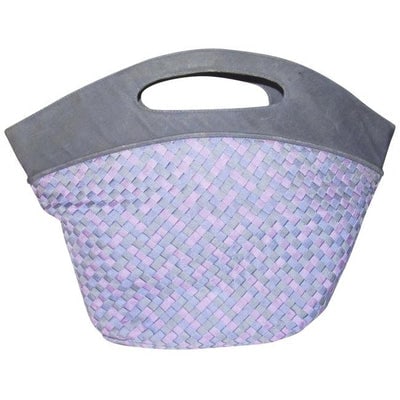 Bottega Veneta Vintage Pursesdesigner Purses Shades Of Purple And Blue Woven Intrecciato Silk And He: For sale is a vintage, Bottega Veneta, shades of purple and blue woven intrecciato silk and heavy denim top, extra large, porthole tote style purse with multiple interior compartments and zip pockets 