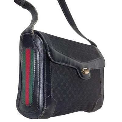 Gucci W Micro Guccissima Red Green Stripes Black G Print Leather Jacquard: SALE!!SALE!!SALE!!SALE!!SALE!!SALE!!SALE!!SALE!!SALE!!SALE!!SALE!!SALE!!SALE!!SALE!!SALE!! For sale is a Gucci, RARE, black with small G logo print canvas/leather with red and green striped accents on