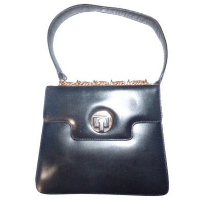 Gucci Black Leather Kelly Style W Bold Gold Hardware, Shoulder Bag: * For sale is a Gucci, rare, 1960's mod, AMAZING, black leather, envelope top, accordion bottom, structured, Kelly style purse with fabulous gold hardware! This gorgeous, unusual, mod purse by Gucci i