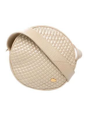 Bally ivory quilted leather round canteen crossbody (1 of 4)