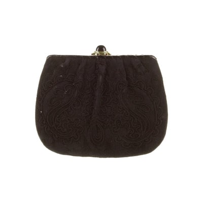 Judith Leiber, snakeskin & suede 2way evening bag w amethyst: For sale is a vintage, AMAZING, early, Judith Leiber, black, snakeskin leather & suede evening bag with a brocade design, gold, smoky quartz, & amethyst accents, and a removable chain strap! T
