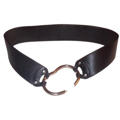 Prada Black Leather Vintage Beltdesigner Belt: For sale is a vintage, PRADA, buttery soft black leather, large, 3.5" x 3" oval, chrome buckle with 2" wide by 32" long belt! The belt is unusual and very eye-catching! The belt is 2" wide in buttery 
