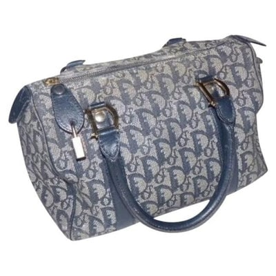 Dior Style Top Handle Blue Trotter Print Embroidered Canvas And Leather Satchel: SALE!!SALE!!SALE!!SALE!!SALE!!SALE!!SALE!!SALE!!SALE!!SALE!!SALE!!SALE!!SALE!!SALE!!SALE!! For sale is a Christian Dior, trotter style logo embroidered canvas and leather in shades of blue, satchel st