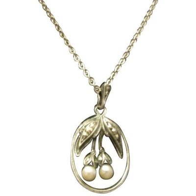 Judith Jack, Pearl & Marcasite, Calla Lilies Sterling Silver Pendant & Necklace (1 of 2)