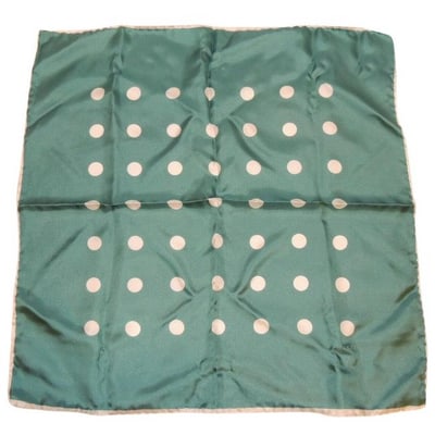 Gucci Teal White Polka Dot Silk Abstract Print Scarf: For sale is a RARE, Gucci, NWT, white, and teal green polka dot, 21" square, 100% silk scarf with rolled stitching along the edges! This Italian made 100% silk scarf by Gucci creates a perfect edgy, m