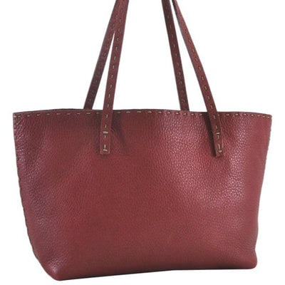 Fendi Bag Xl Two Strap Limited Edition True Red Selleria Leather Tote: For sale is an AMAZING, Fendi, supple ltrue red leather, satchel or tote style, handheld/shoulder bag with two longer handles, ivory contrast stitching, and sterling silver hardware! This purse from t