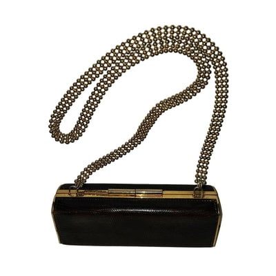 Gucci python two-way boxy 50's purse w gold chain strap - 2