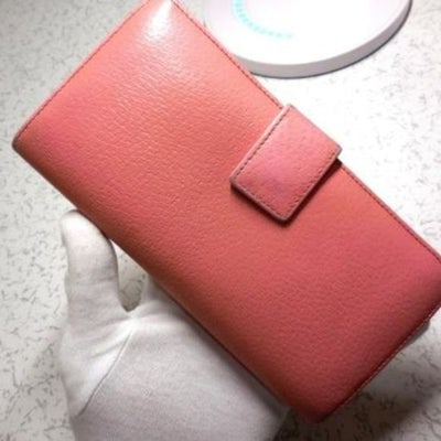 Gucci Pink Leather 'Eclipse' Style XL Gold Disk - 3