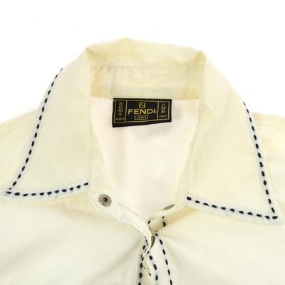 Fendi White Black Stitching Blouse - 2
