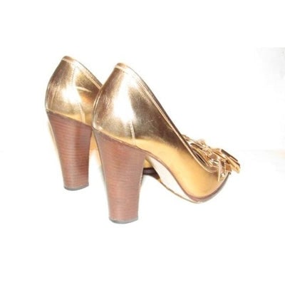 Gucci 'Marrakech' Gold Metallic Leather Equestrian - 4