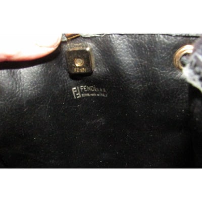 Fendi SAS multi-colored logo on black leather mini backpack/bucket - 4