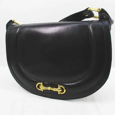 Cosci' by Gucci black leather two way saddle bag with gold equestrian accents: A UNIQUE GUCCI STYLE from when they owned 'COSCI'! For sale is an AMAZING, premier Gucci, saddle bag style, extra large semi-circular shape, black leather two-way shoulder bag or clutch with an envelo