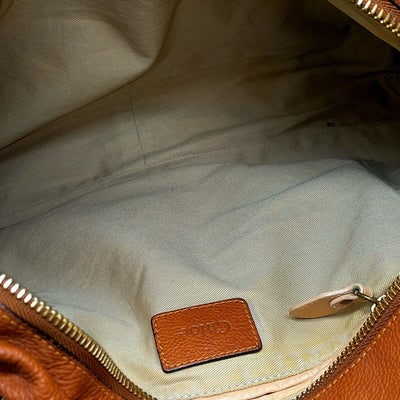Chloé 'Paraty' style camel leather top zip two-way bag - 2