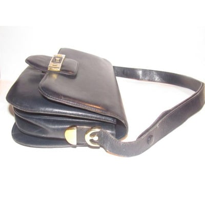 Bally Navy Blue Leather Shoulder Bag - 3