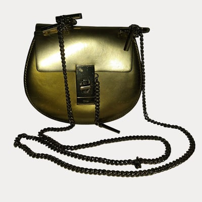 Chloe gold leather Drew style cross body with a gold chain strap (1 of 4)