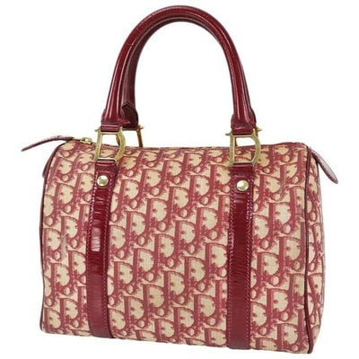Dior Red Trotter Print Coated Canvas And Leather Satchel (1 of 4)