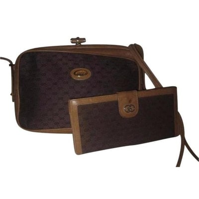 Gucci Gg Supreme Shoulder Guccissima Canvas Leather Brown Micro G Logo Print Canvas And Leather: * For sale is a vintage, Gucci, brown, canvas, small G logo & camel leather shoulder bag! This is a unique 1960's mod Gucci that will be the only brown purse you will need! The bag is a logo, mono