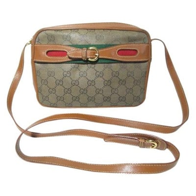 Gucci Supreme W Guccissima Print Removable Red Green Stripe Accents Brown And Gg Leather Hobo: * For sale is an amazing, Gucci, brown Guccissima print canvas and brown leather with a red/green striped or leather accent that can be interchanged by snapping onto the purse under a buckle, top zip,