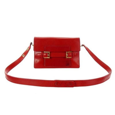 Fendi Multiple W Pouchette Cross Body Compartments Red Leather Baguette: One of a kind vintage Fendi! For sale is an amazing, vintage Fendi, supple red leather, cross body/shoulder purse with an envelope top with a flap that slides into a strap attached by gold Fendi engra