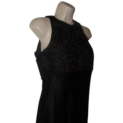 Carmen Marc Valvo Black Brocade Long Formal Dress (1 of 4)